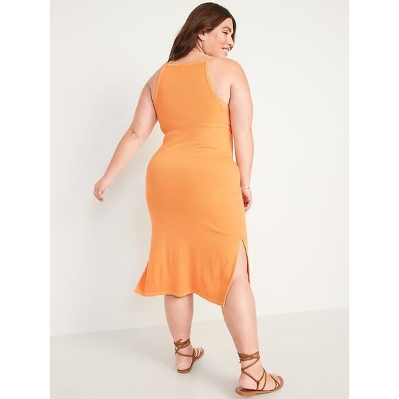 Old Navy Women's Orange Ribbed Lightweight Sleeveless Maxi Dress Plus Size 4X - Picture 1 of 5